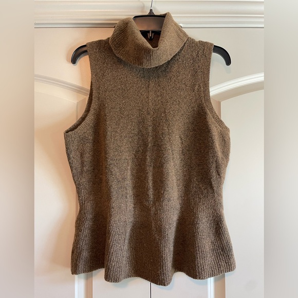 Brown Sleeveless Turtleneck Sweater - Picture 1 of 2